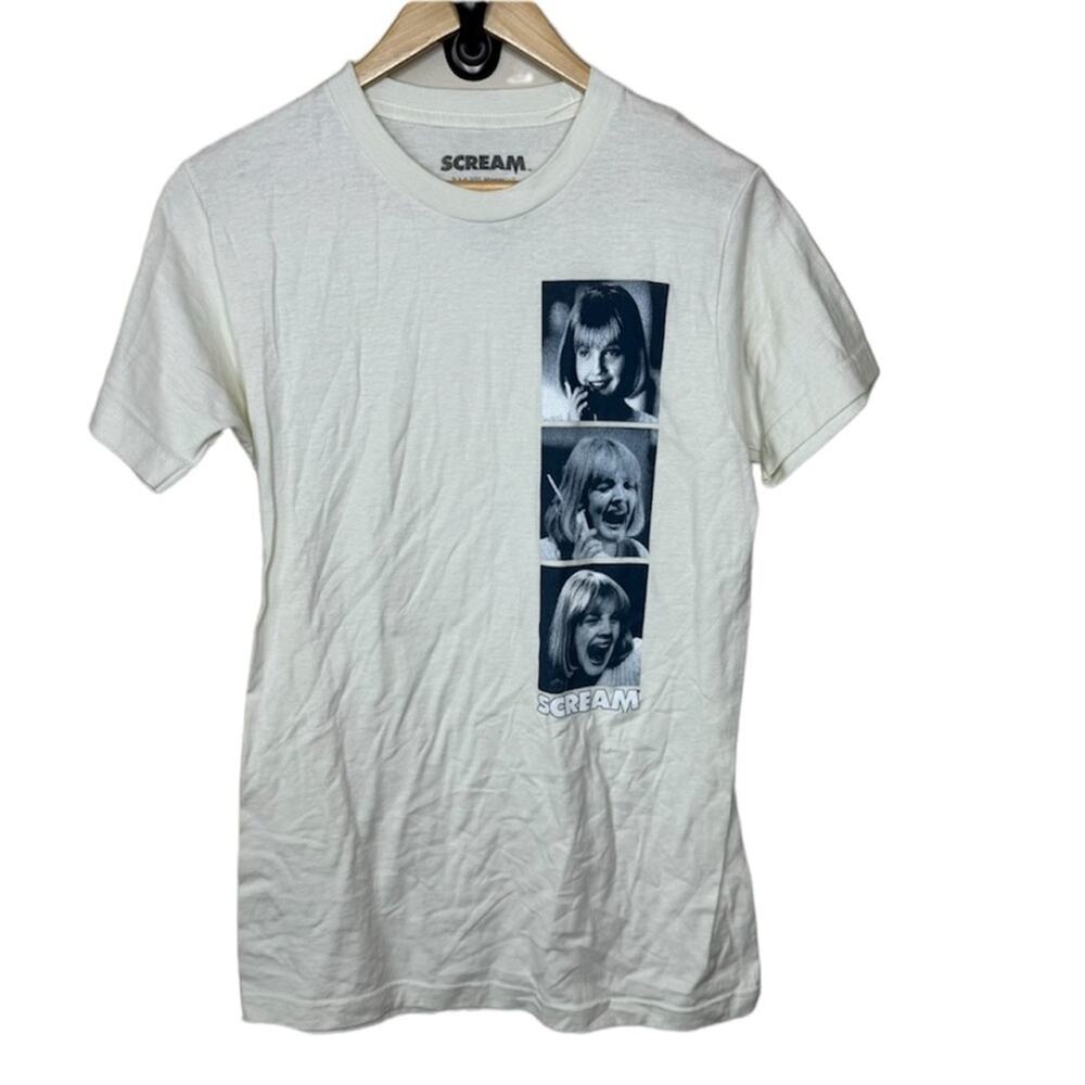 Scream White Black Faded Graphic Tee Size S